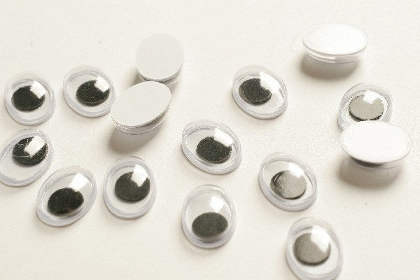 Rulleøjne oval pålim. sort 10mm